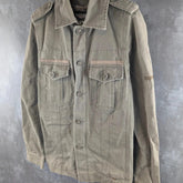 Animal Jacket Mens Small S Khaki Y2K Utility Field Military